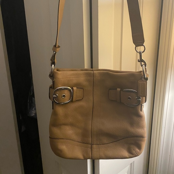 Coach Carmel Leather Zipper Duffle Crossbody Bag Vintage - Picture 2 of 12